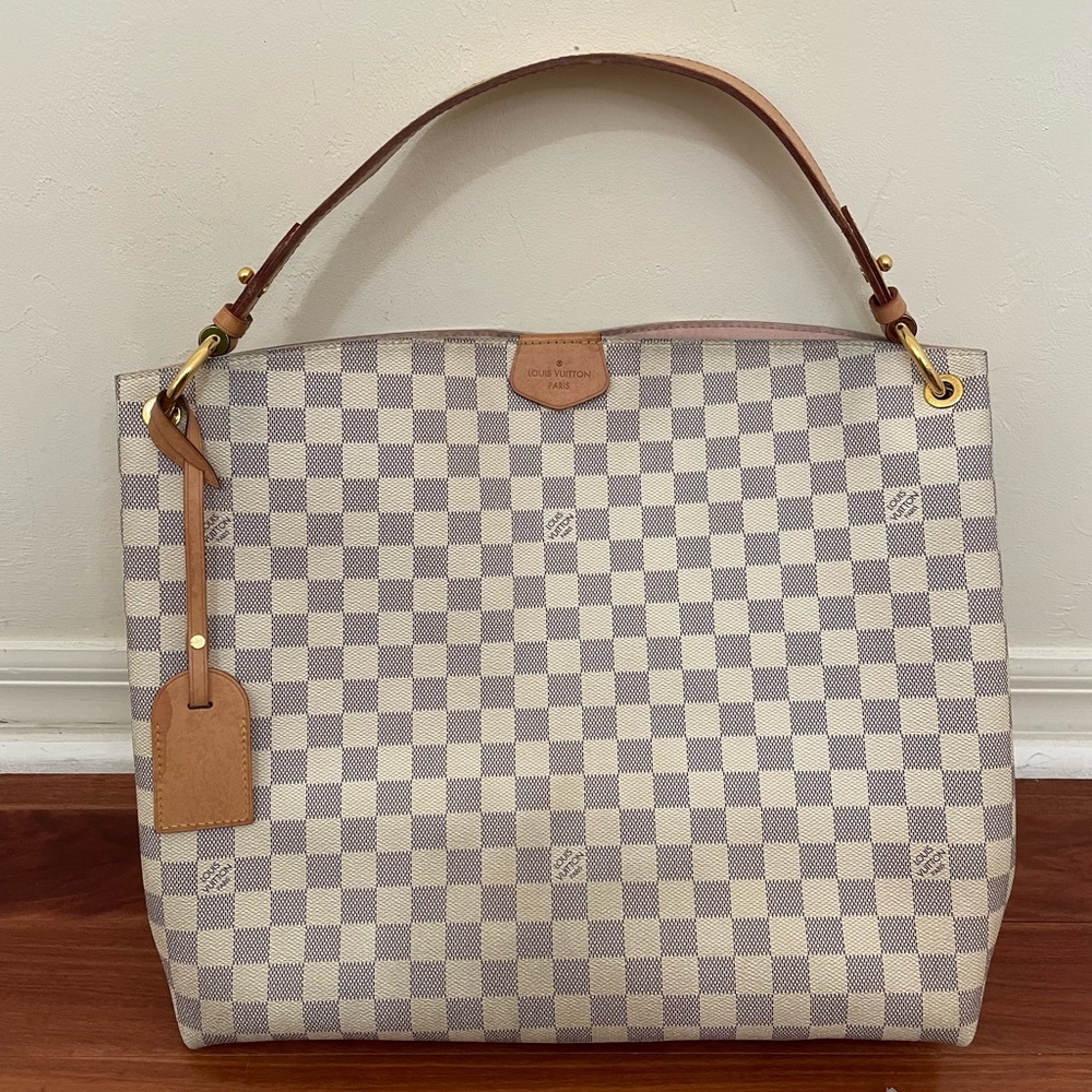 Louis Vuitton Graceful MM Damier Ebenne white canvas